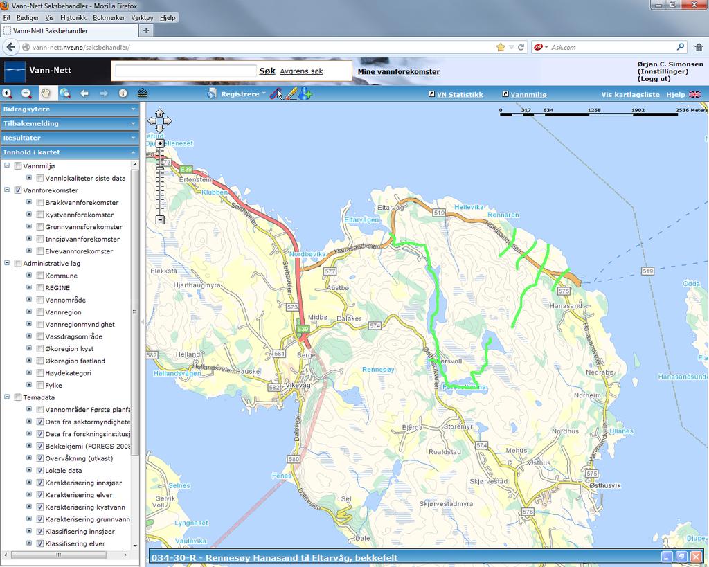 Rennesøy Hanasand til Eltarvåg bekkefelt (034-30-R) Liten, kalkfattig, klar God