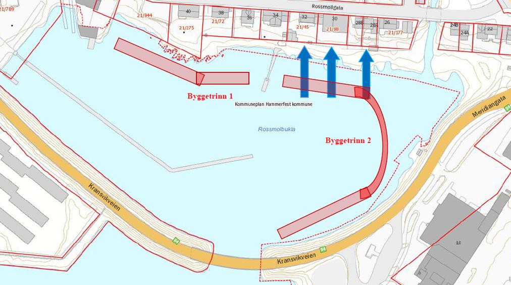 Innen Hammerfest havnevesen hadde behandlet søknaden fra Olsen, Wahl og Valen, søkte Hammerfest båtforening om tillatelse til å etablere et større marinaanlegg i samme havneområde («byggetrinn 1 og