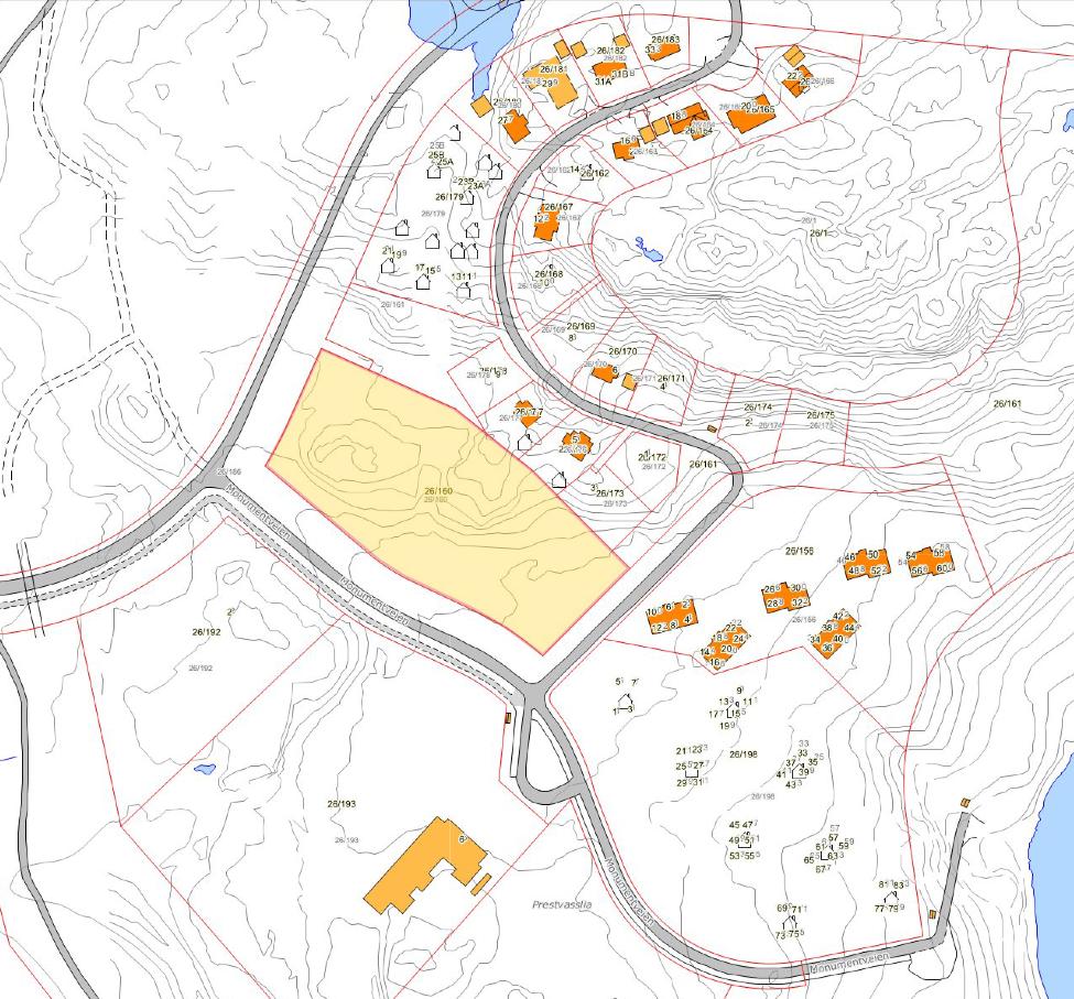 Detaljplanens avgrensning: 2.2 Planstatus Gjeldende plan for området er Reguleringsplan for Skytterhusfjellet vedtatt 22.03.2007.