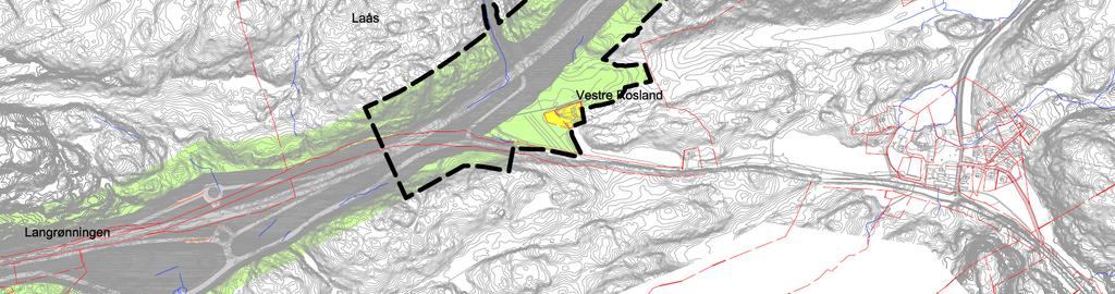 I den vedtatte planen ligger det føringer for blant annet vertikalgeometri, brulengder, brutyper og plassering av støyskjermer. Over: Kartet viser deler av gjeldene reguleringsplan.