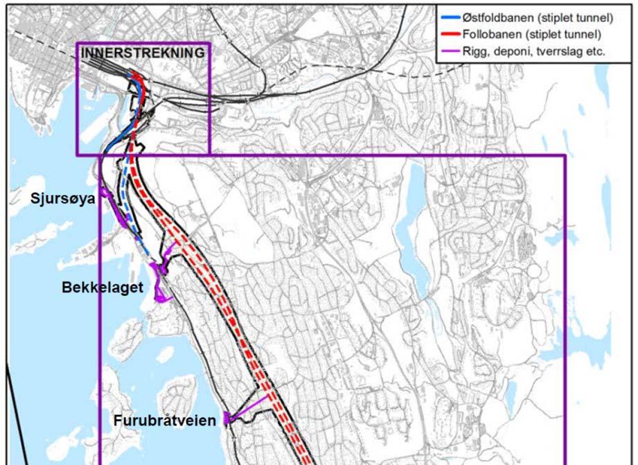 Innerstrekningen: Dagsonen ved Oslo S Betongtunnel gjennom Klypen