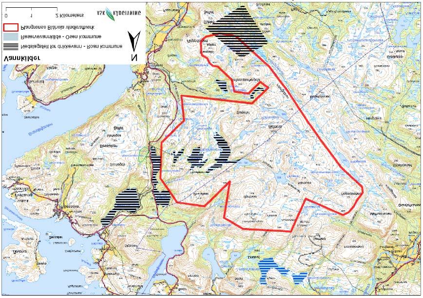 Vindkraftverket med atkomstveier vil ikke berøre områder med dyrket mark eller produktiv skog.