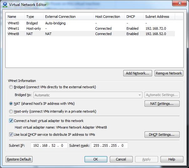 (Subnet IP og mask) definerer adresseområde for NAT-nettet Under NAT Settings kan