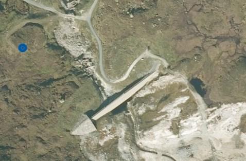 Flybilde av riggområdet ved dam Monsdalen for arbeid med
