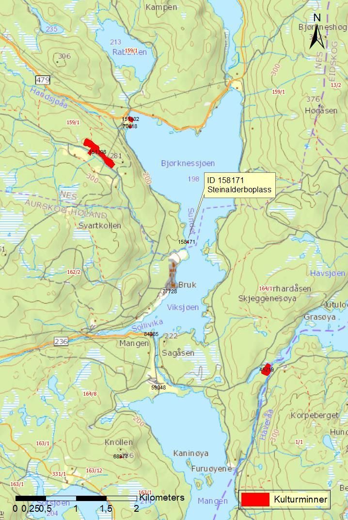 Kart 1: Oversiktskart som viser plasseringen av