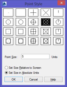 Endre utseende på markering Point Style i AutoCAD (ddpt) Hva mangler nå på geometrikontroll?