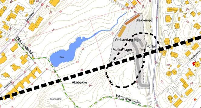 17 av 28 Skissen nedenfor, figur 3, viser en mulig løsning for en tverrslagstunnel fra Skallum.