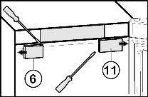 skruehull eller bruk batteridrevet skrumaskin. 4.1.2 Løsne kabelforbindelse på kabinett Fig. 7 Fig. 10 u Trekk av dekselet Fig. 10 (20) forover og opp. u Løft av dekselet Fig. 10 (21).