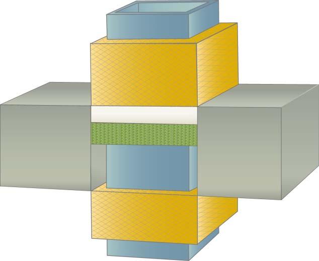 VENTILASJONSKANALER BRANNMOTSTAND EI 60 Matte av steinull tykkelse 30mm densitet 80kg/m 3 eller tilsvarende 100cm på Ventilasjonskanaler 1000x1000 eller Ø1100mm