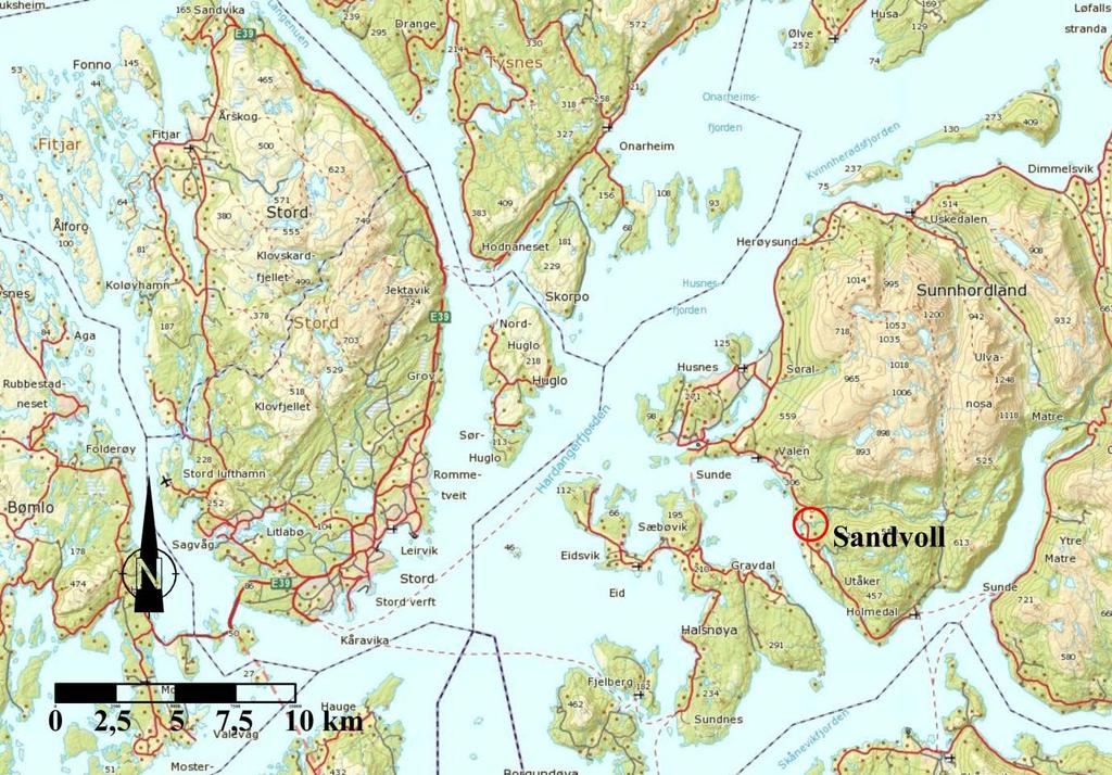 Geofysiske og hydrogeologiske undersøkelser ved Sandvoll 2 Figur 1.