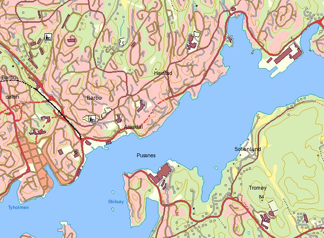 8 ARENDAL INDUSTRIER AS Store deler av områdene på Vindholmen består av asfalterte eller støpte flater over et tynt lag med finstoff, og med hovedsakelig steinfylling under dette.