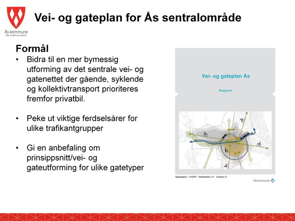 Så til vei- og gateplanen som også er en viktig utredning.