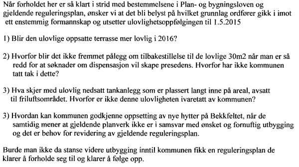 Sak 43/15 Sitat slutt. Det første avsnittet som omhandler ordfører må bero på en misforståelse eller feiltolkning.