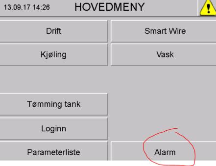 For å kvitter alarmer må bonden logge seg på med 123