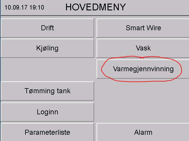 Varmegjenvinning Er det tilkoblet varmegjenvinning og