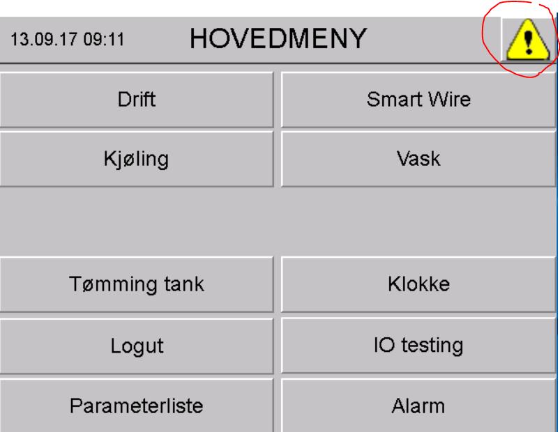 vindu. kvittere ut alarmer Kvitterer ut alarmene ved å trykke på dem.