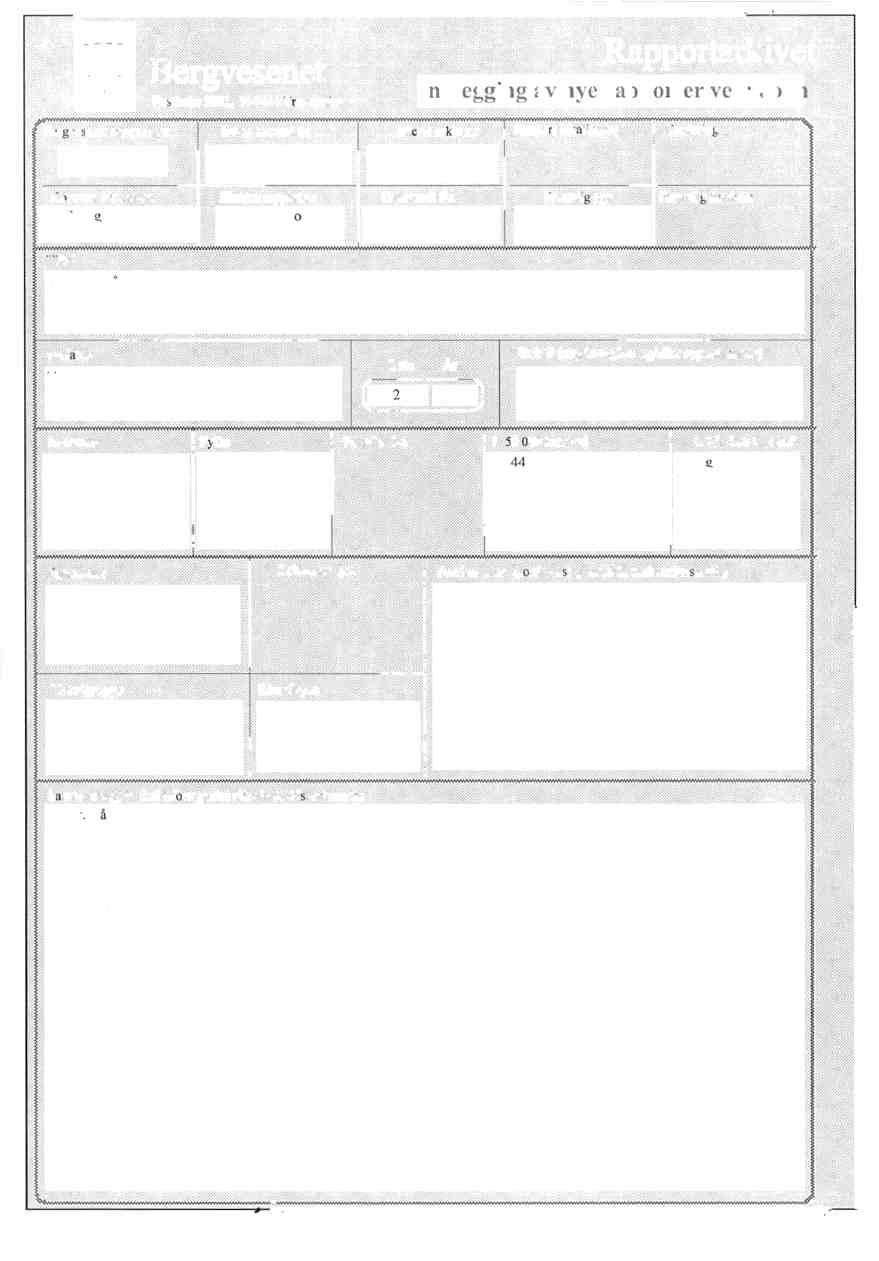 Util? Bergvesenet Postboks 3021, N-7441 Trondheim Rapportarlovet Innlegging av nye rapporter ved: John Bergvesenetrapport nr 5608 Intern Journal nr 1nterntarkiv nr Rapport loicalisering Gradering