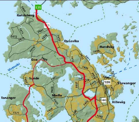 17 Rv 509 Regional plan for Transportkorridor vest Transportkorridoren er betegnelsen på en viktig hovedvegforbindelse i den vestre delen av Nord Jæren.