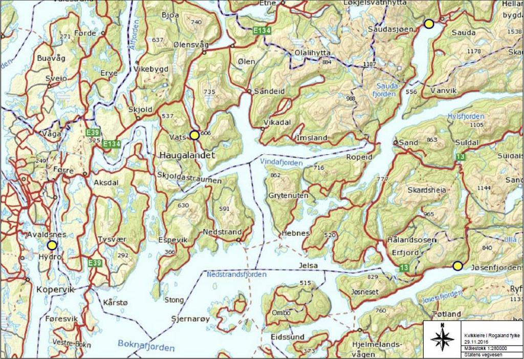 Kvikkleirefunn i Rogaland Vegvesenet: Forus, Sola, Sandnes (gandsfjorden), Sand (Suldal) + punktvis andre