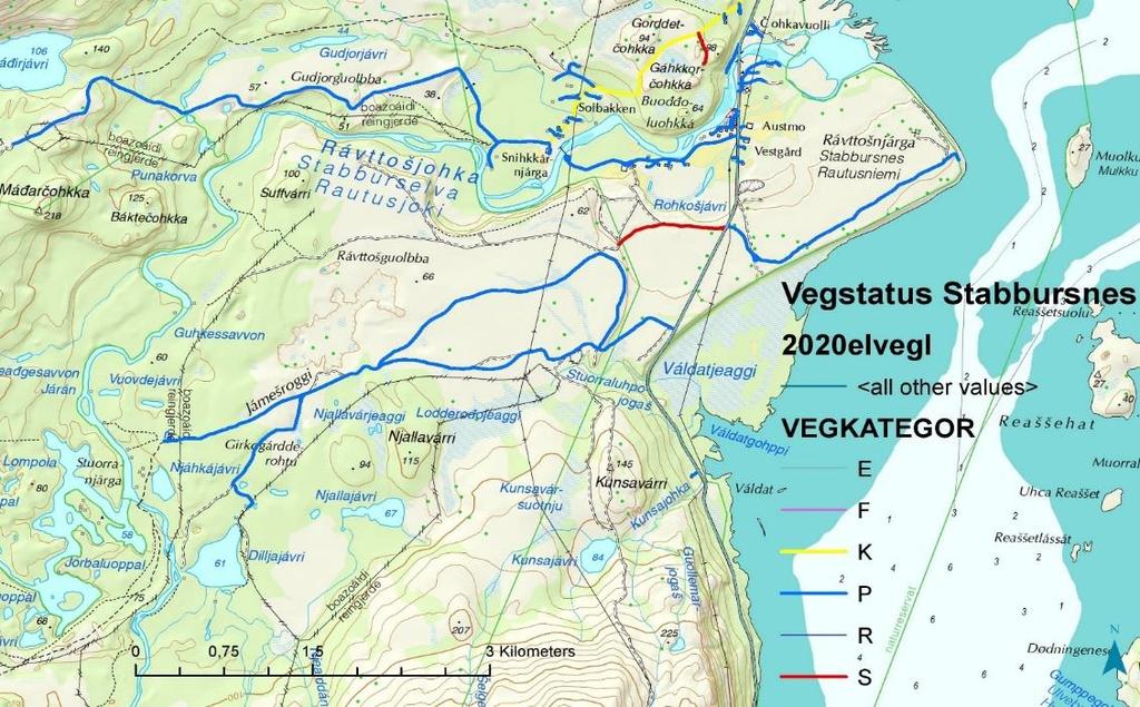 Praktiske eksempler ved forvaltningen av Stabbursdalen - Lompolaveien Lompolaveien - privat vei - hvem skal ta ansvar for denne private veien?