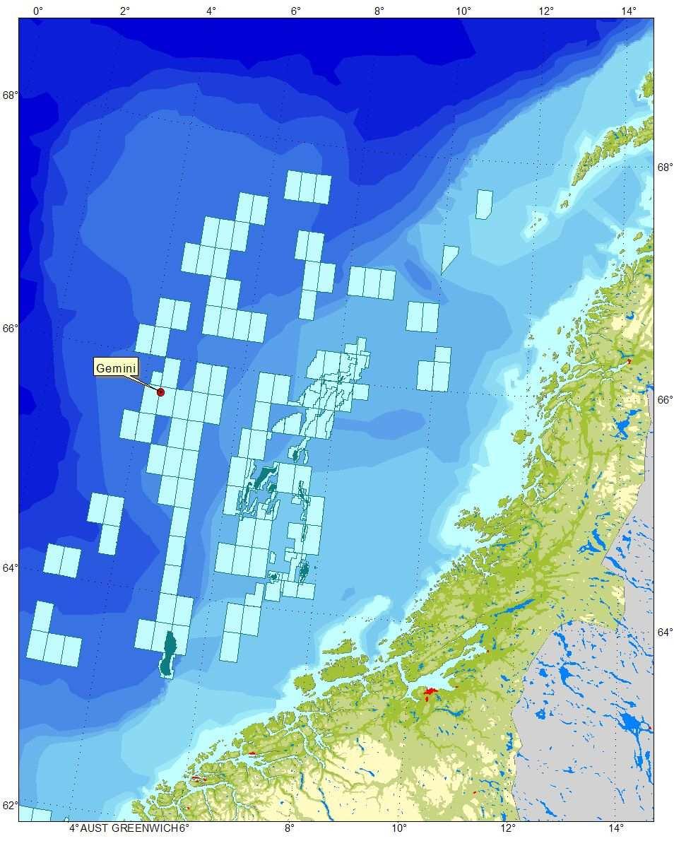 Lisens 324 omfatter letebrønnen 6504/5-1 og ligger om lag 160 kilometer nordvest av Åsgardfeltet i den nordlige delen av Norskehavet.