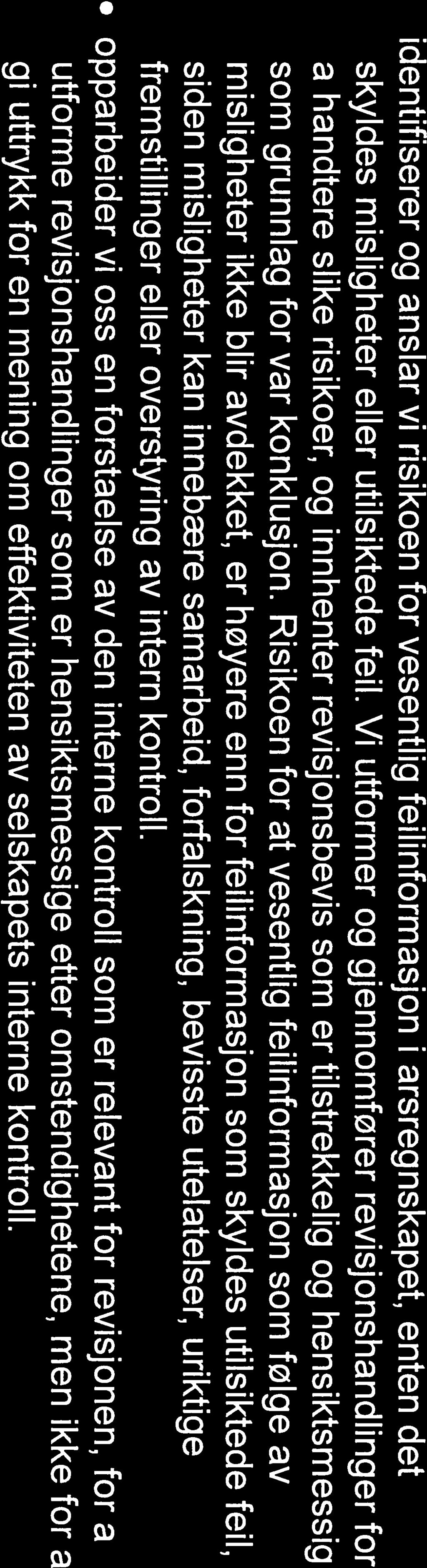 foreligger vesentlig inkonsistens mellom øvrig informasjon og årsregnskapet, kunnskap vi har opparbeidet oss under revisjonen, eller hvorvidt den tilsynelatende inneholder vesentlig feilinformasjon.