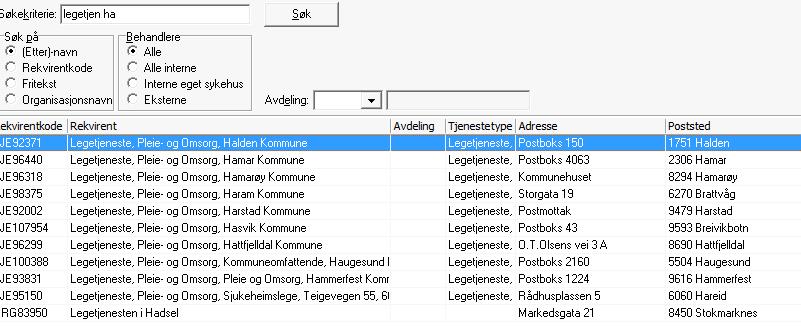 NHN Adresseregister for eksterne rekvirenter Det hjelper at søk på elektroniske mottakere bare