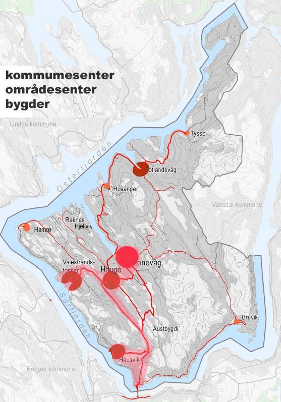 Regionsenter/Bydelssenter Kommunesenter Bydelssenter Figur 1 Osterøy