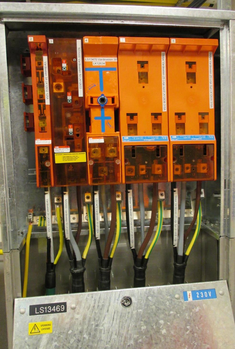 Merking av kabelskap 5. Tilkobling av tamp til EX ledningsnett Ved tilkobling av byggstrømskap til EX hengeledning skal det monteres en permanent tamp.
