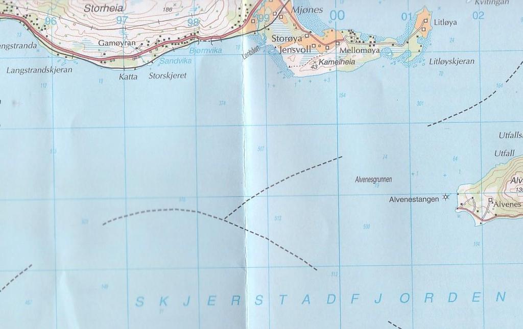 Vedlegg nr. 2. Kart fra kartserie M711 - Valnesfjord. Kart nr.