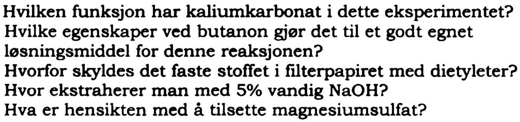 Løsningen ble kkt under refluks i 1 time. Etter avkjøling ble blanding gravitasjnsfiltrert ned i en skilletrakt. Fast stff i filterpapiret ble vasket med dietyleter.