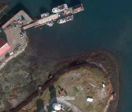 Båtsfjord fiskerihavn Geoteknisk vurdering Neptunbukta sørvest multiconsult.no Figur 1 området 3 Løsmasser Berg er påtruffet på kote minus 7,5 utenfor fyllingen.
