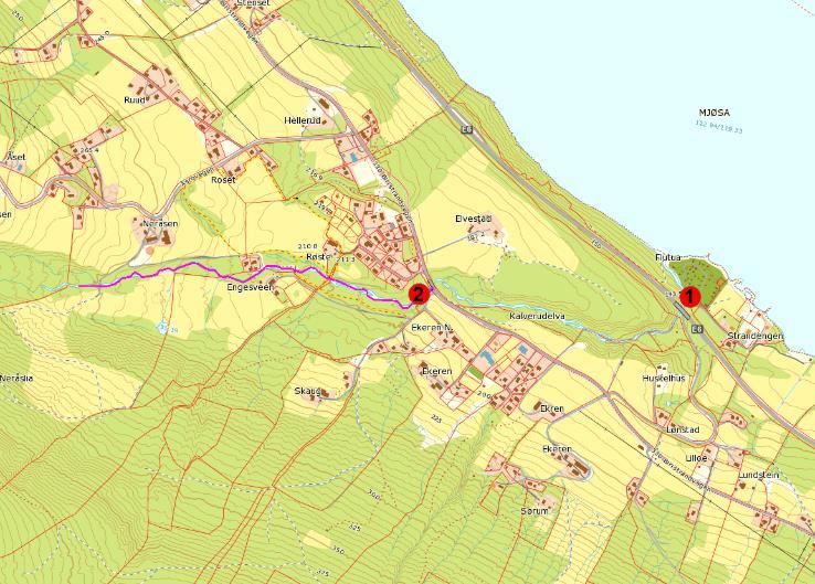 12 Kalverudelva Kommune: Gjøvik I Kalverudelva har det blitt utført flom- og erosjonssikringer. Masser ble fjernet fra elveløpet og det ble også utført reparasjon av erosjonssikringen (NVE ).