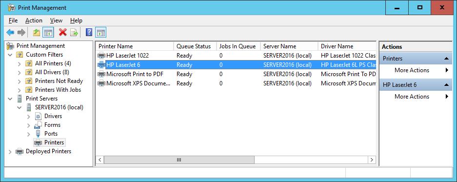 Tjenerrollen Print and Document Services Kan installeres på Windows Server