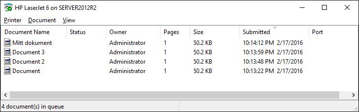 (spooler)» Logisk port for å sende utskrift til skriver USB, FireWire, LPT, COM, IrDA, Bloetooth, TCP/IP Obs!