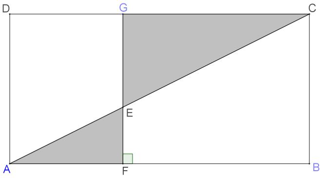 Fargelegg et areal inne i den store trekanten som har samme omkrets som den store trekanten. (Ekstra kopieringsoriginal finnes sammen med oppgavearkene.) Finn så mange løsninger som mulig.