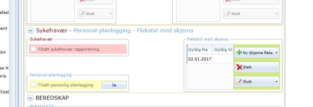 må normalarbeidstiden settes fra den datoen personen skal begynne å føre timeregistrering i programmet! Man får ikke føre timer før det finnes enten Normalarbeidstid eller Skjematid for personen.