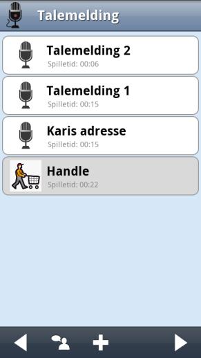 2.1.1 Spille inn i bakgrunnen Man kan fortsette å spille inn en talemelding samtidig som man gjør noe annet med Handi, f. eks ser i Kalenderen.