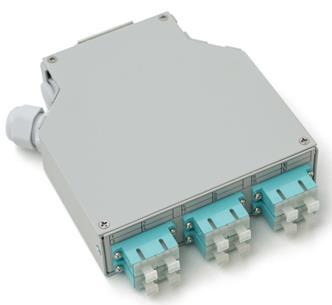 DIN Rail boks (DRB) er en patch, skjøt og terminerings boks for snapp montering på DIN-skinne.