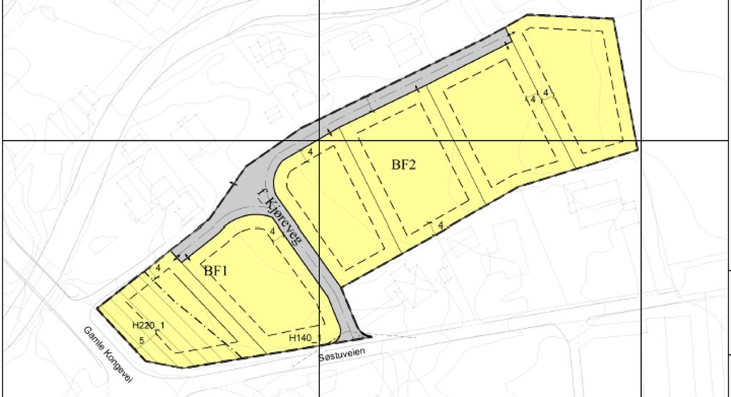 9 7 PLANFORSLAGET Planområdet er på ca. 8,0 daa. Eksisterende bebyggelse samt planområdet har, og vil fortsatt få atkomst fra Søstuveien syd for planområdet.