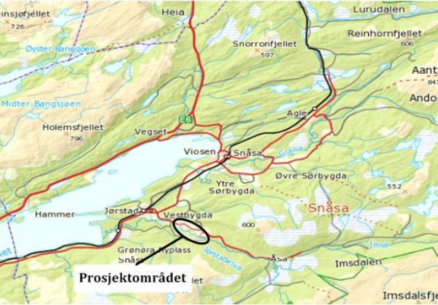 strekning på 2200 m ned til kraftstasjonen. Det forventes noe sprenging av fjell i partier langs rørgata. Til inntaket søkes det om bygging av ny 1300 m lang permanent vei.