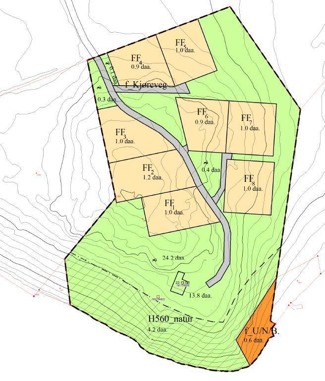 Figur 1: vedtatt plan for Rambergneset Figur 2: Endring av plan for Rambergneset Forslag til endring av detaljregulering for Rambergneset består av følgende plandokumenter: Planbeskrivelse (11.05.