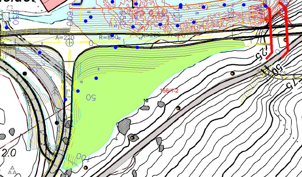 Geoteknisk rapport for reguleringsplan, Rv. 13 Lovraeidet-Rødsliane 3.5 Deponi «Trekanten» Kart: Fylling profil 4800-5000 3.5.1 Grunnforhold, vurderinger og anbefaling Grunnforhold henvises til; Multiconsult AS, «Grunnundersøkelser.