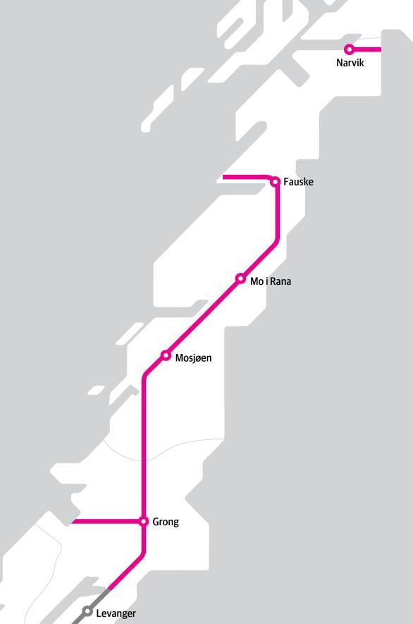 Område Nord Område Nord omfatter følgende banestrekninger: Nordlandsbanen,