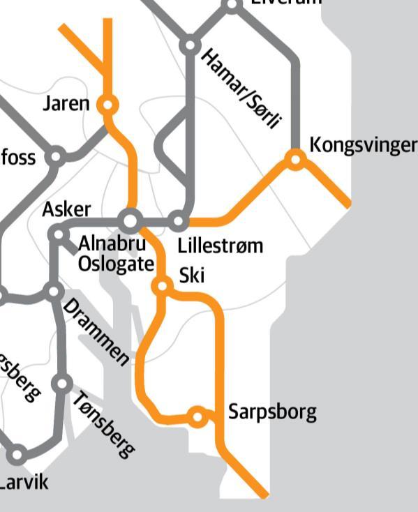 Område Øst Området omfatter følgende banestrekninger: Østfoldbanen - Østre og Vestre linje Vestre linje Oslo S.