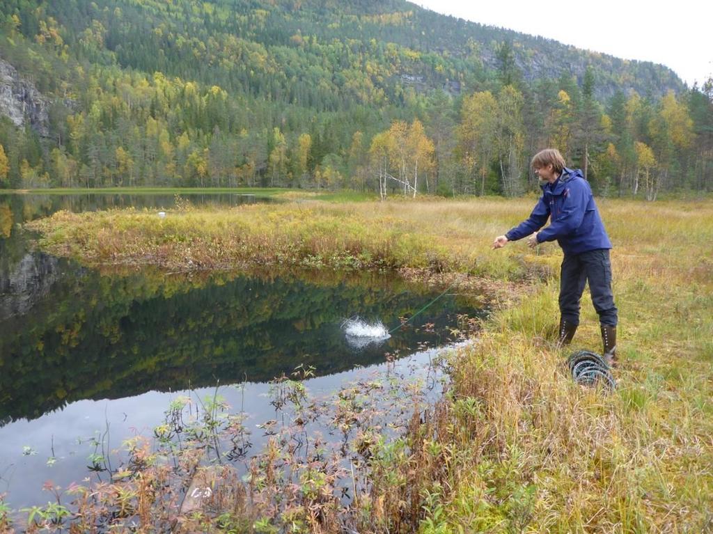 UNDERSØKELSEN I ANDRE LOKALITETER I 2014 Tre andre innsjøer ble undersøkt ved at det ble satt ut krepseteiner her 30. september 2014.