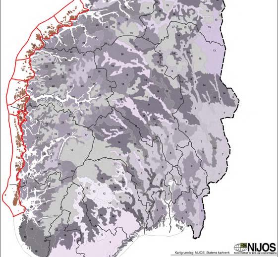 Mange oppstikkende og ofte nakne skjær, knauser eller bergrygger gir regionen et grått og til dels karrig preg.