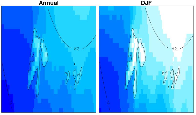 Klimautvikling fram mot år 2200 Figur A9: Temperaturprojeksjoner for gridruten som dekker Longyearbyen for tidsperioden 1900-2300 for året