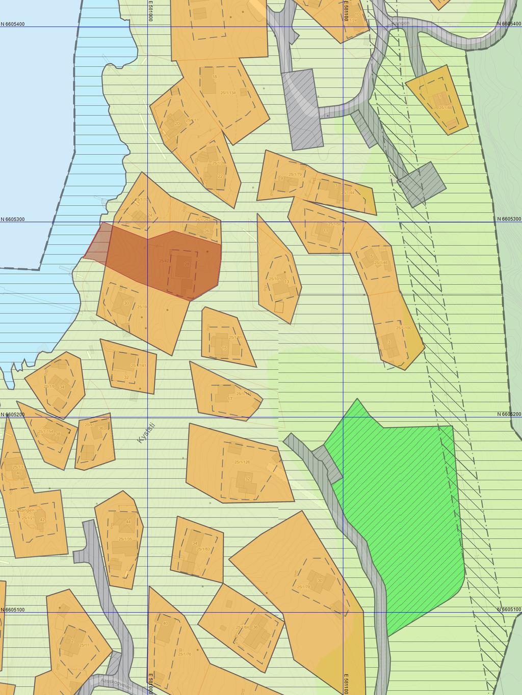 1:1000 02.11.2016 Omtrentlig plassering av eksisterende hyttevei P Ny vei P Denne delen av regulert vei blir ikke bygget. Benytter eksisterende i steden. Knyttes til eksisterende vei her.