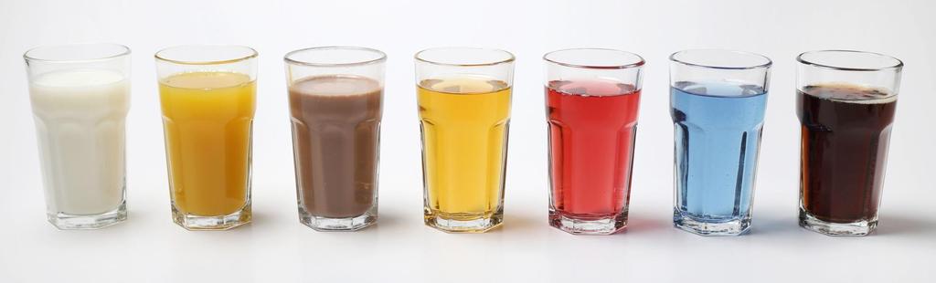 Del 1: DRIKKE Ekstra lettmelk Juice Sjokolademelk Iste Saft Energidrikk Brus m/ sukker 56 kcal 65 kcal 95 kcal 42 kcal 63 kcal 87 kcal 63 kcal Både melk og juice inneholder næringsstoffer som kroppen